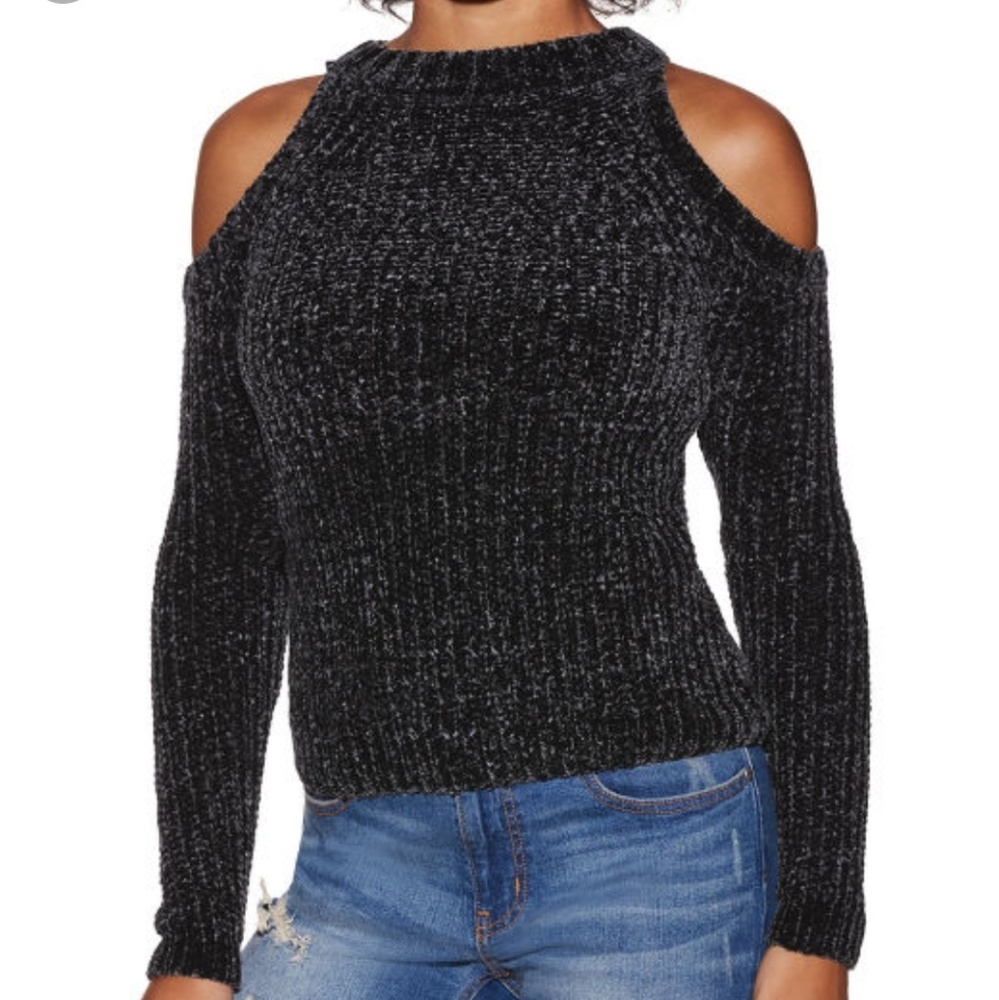 Boston Proper Chenille Cold Shoulder Sweater - L